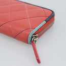 CHANEL Matelasse Coin Purse Lamb Skin Pink Silver CC Auth 185777A-16