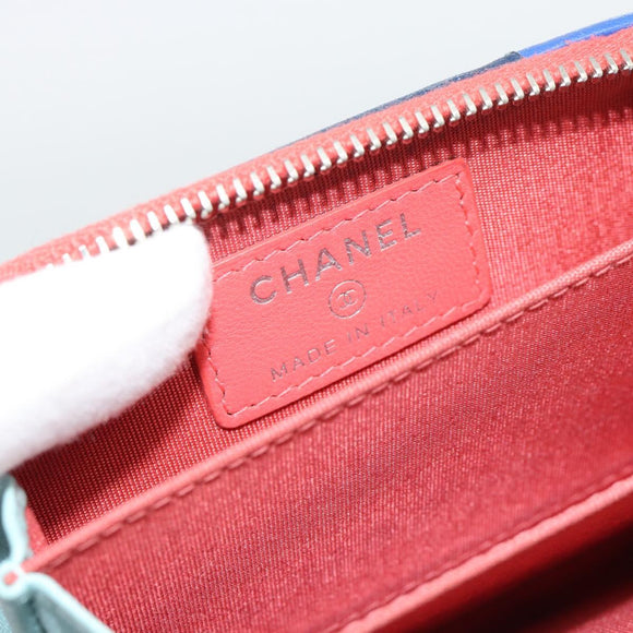 CHANEL Matelasse Coin Purse Lamb Skin Pink Silver CC Auth 185777A