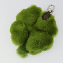 LOUIS VUITTON LV Lucky Trefoil Bag Charm Velvet Green M03170 LV Auth 185780M-10