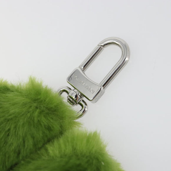 LOUIS VUITTON LV Lucky Trefoil Bag Charm Velvet Green M03170 LV Auth 185780M