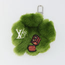 LOUIS VUITTON LV Lucky Trefoil Bag Charm Velvet Green M03170 LV Auth 185780M-4