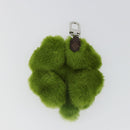 LOUIS VUITTON LV Lucky Trefoil Bag Charm Velvet Green M03170 LV Auth 185780M-7