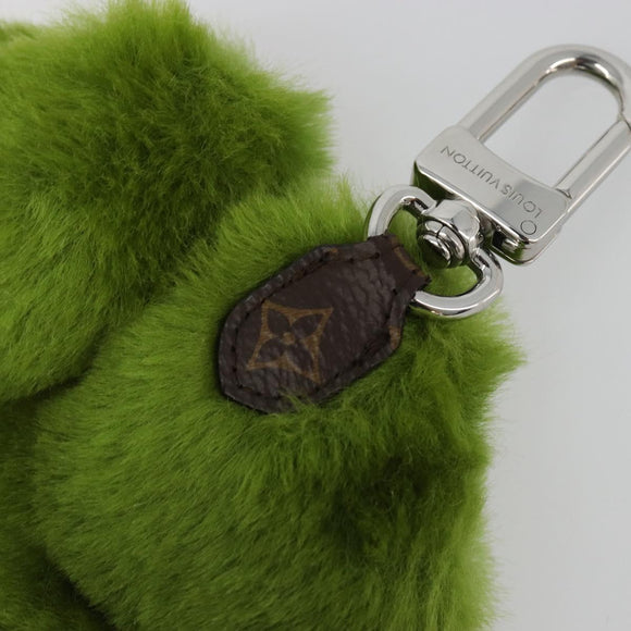 LOUIS VUITTON LV Lucky Trefoil Bag Charm Velvet Green M03170 LV Auth 185780M