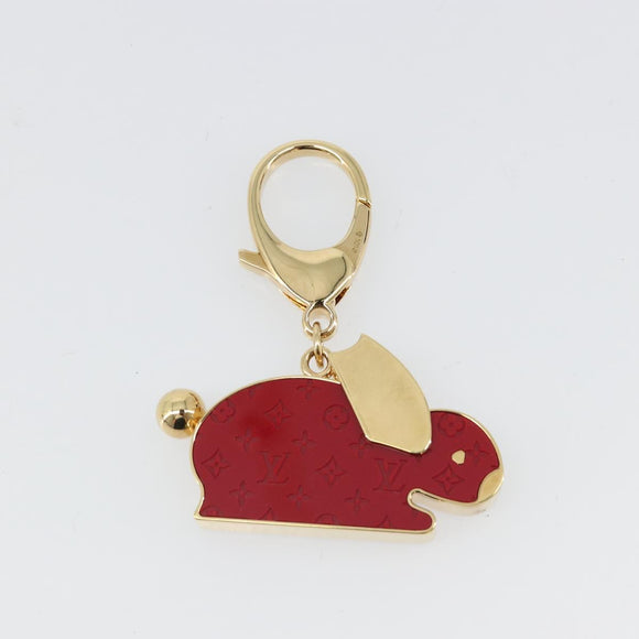 LOUIS VUITTON Bijoux Sac Animalia Lapin Charm metal Red M66129 LV Auth 185782M