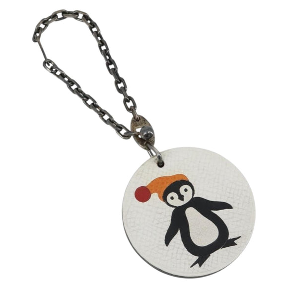 HERMES Penguin Charm Leather White Auth 185783M