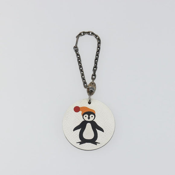 HERMES Penguin Charm Leather White Auth 185783M