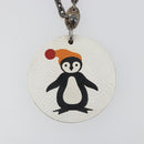 HERMES Penguin Charm Leather White Auth 185783M-6
