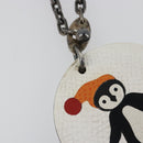 HERMES Penguin Charm Leather White Auth 185783M-7