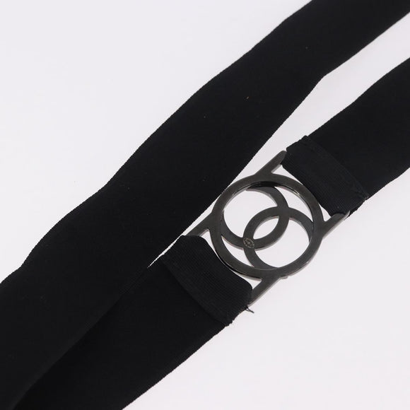 CHANEL Cat Robot Necklace metal Black CC Auth 185784M