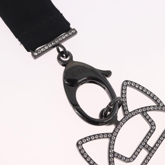CHANEL Cat Robot Necklace metal Black CC Auth 185784M