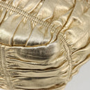 PRADA Hand Bag Leather 2way Gold Tone Gold Auth 185803V-17