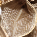 PRADA Hand Bag Leather 2way Gold Tone Gold Auth 185803V-25