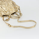 PRADA Hand Bag Leather 2way Gold Tone Gold Auth 185803V-9