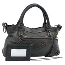 BALENCIAGA The First Hand Bag Leather 2way Gray 103208 Auth 185804A-1