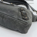 BALENCIAGA The First Hand Bag Leather 2way Gray 103208 Auth 185804A-13