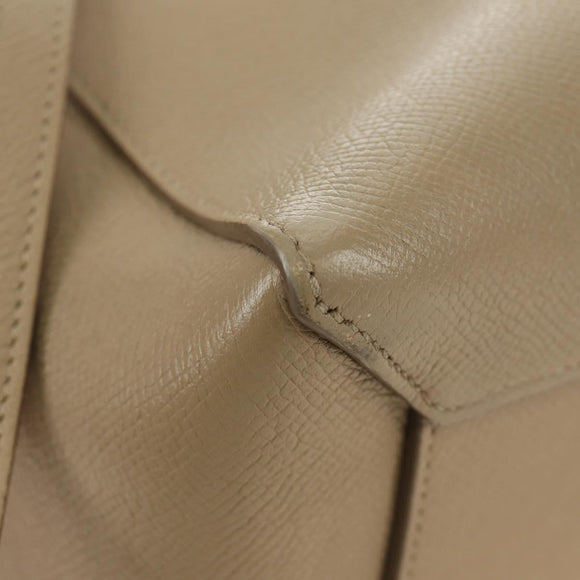 CELINE Belt Bag Micro Hand Bag Leather 2way Beige Gold Auth 185805M