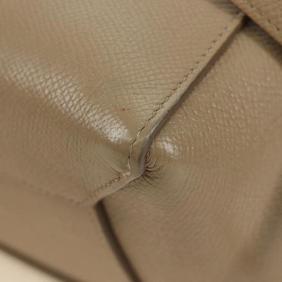 CELINE Belt Bag Micro Hand Bag Leather 2way Beige Gold Auth 185805M