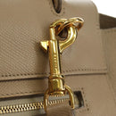 CELINE Belt Bag Micro Hand Bag Leather 2way Beige Gold Auth 185805M-16