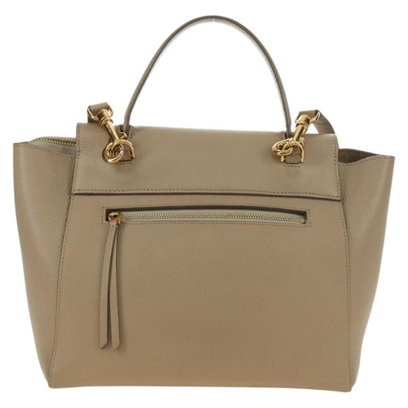CELINE Belt Bag Micro Hand Bag Leather 2way Beige Gold Auth 185805M