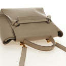 CELINE Belt Bag Micro Hand Bag Leather 2way Beige Gold Auth 185805M-6