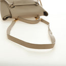 CELINE Belt Bag Micro Hand Bag Leather 2way Beige Gold Auth 185805M-9