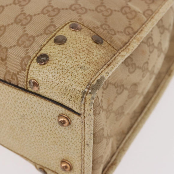 GUCCI GG Canvas Tote Bag Beige 124261 Auth 185806