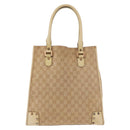 GUCCI GG Canvas Tote Bag Beige 124261 Auth 185806-2