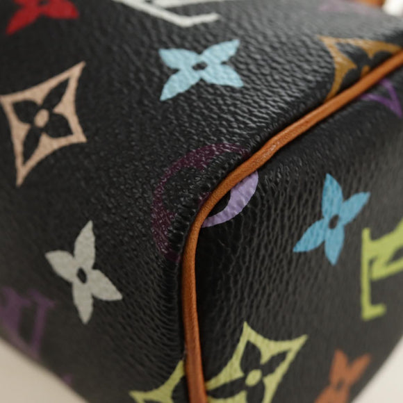 LOUIS VUITTON Monogram Multicolor Mini Speedy Bag Black M92644 Auth 185809SAM
