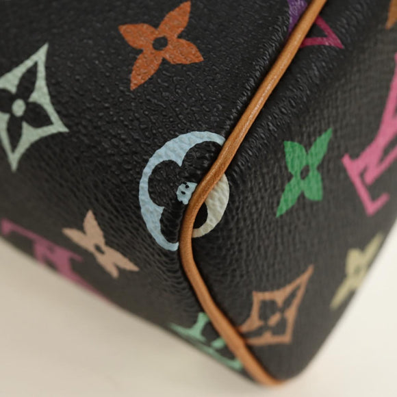 LOUIS VUITTON Monogram Multicolor Mini Speedy Bag Black M92644 Auth 185809SAM