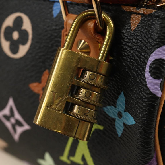 LOUIS VUITTON Monogram Multicolor Mini Speedy Bag Black M92644 Auth 185809SAM