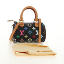 LOUIS VUITTON Monogram Multicolor Mini Speedy Bag Black M92644 Auth 185809SAM-12