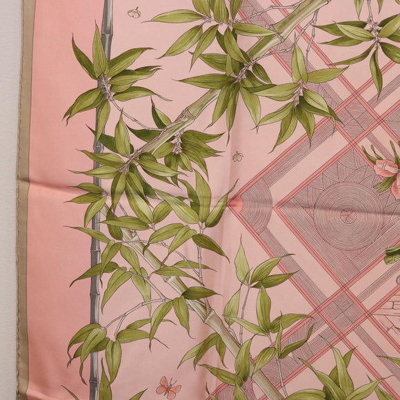 HERMES Carre 90 Scarf ""SERENITE"" Silk Pink Auth 185810
