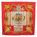 HERMES Carre 90 Scarf ""IN SALZBURG"" Silk Red Auth 185811-1