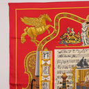 HERMES Carre 90 Scarf ""IN SALZBURG"" Silk Red Auth 185811-2