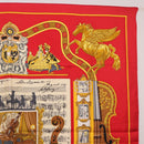 HERMES Carre 90 Scarf ""IN SALZBURG"" Silk Red Auth 185811-4