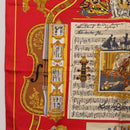 HERMES Carre 90 Scarf ""IN SALZBURG"" Silk Red Auth 185811-5