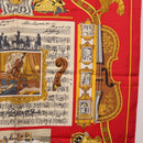 HERMES Carre 90 Scarf ""IN SALZBURG"" Silk Red Auth 185811-7