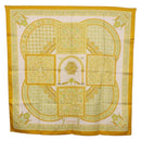 HERMES Carre 90 Scarf ""CIELS BYZANTINS"" Silk Yellow Auth 185812-1