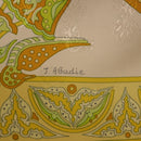 HERMES Carre 90 Scarf ""CIELS BYZANTINS"" Silk Yellow Auth 185812-11