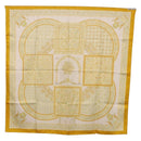HERMES Carre 90 Scarf ""CIELS BYZANTINS"" Silk Yellow Auth 185812-13
