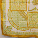 HERMES Carre 90 Scarf ""CIELS BYZANTINS"" Silk Yellow Auth 185812-8