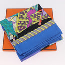 HERMES Carre 90 Scarf ""Etendards et Bonnieres"" Silk Purple Auth 185813M-12
