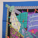 HERMES Carre 90 Scarf ""Etendards et Bonnieres"" Silk Purple Auth 185813M-2