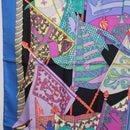 HERMES Carre 90 Scarf ""Etendards et Bonnieres"" Silk Purple Auth 185813M-5