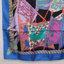 HERMES Carre 90 Scarf ""Etendards et Bonnieres"" Silk Purple Auth 185813M-8