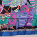 HERMES Carre 90 Scarf ""Etendards et Bonnieres"" Silk Purple Auth 185813M-9