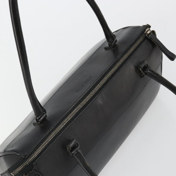Miu Miu Hand Bag Leather Black Auth 185814A
