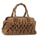 BOTTEGA VENETA INTRECCIATO Hand Bag Leather Brown Silver Auth 185815A-1