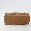 BOTTEGA VENETA INTRECCIATO Hand Bag Leather Brown Silver Auth 185815A-10