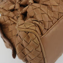BOTTEGA VENETA INTRECCIATO Hand Bag Leather Brown Silver Auth 185815A-12